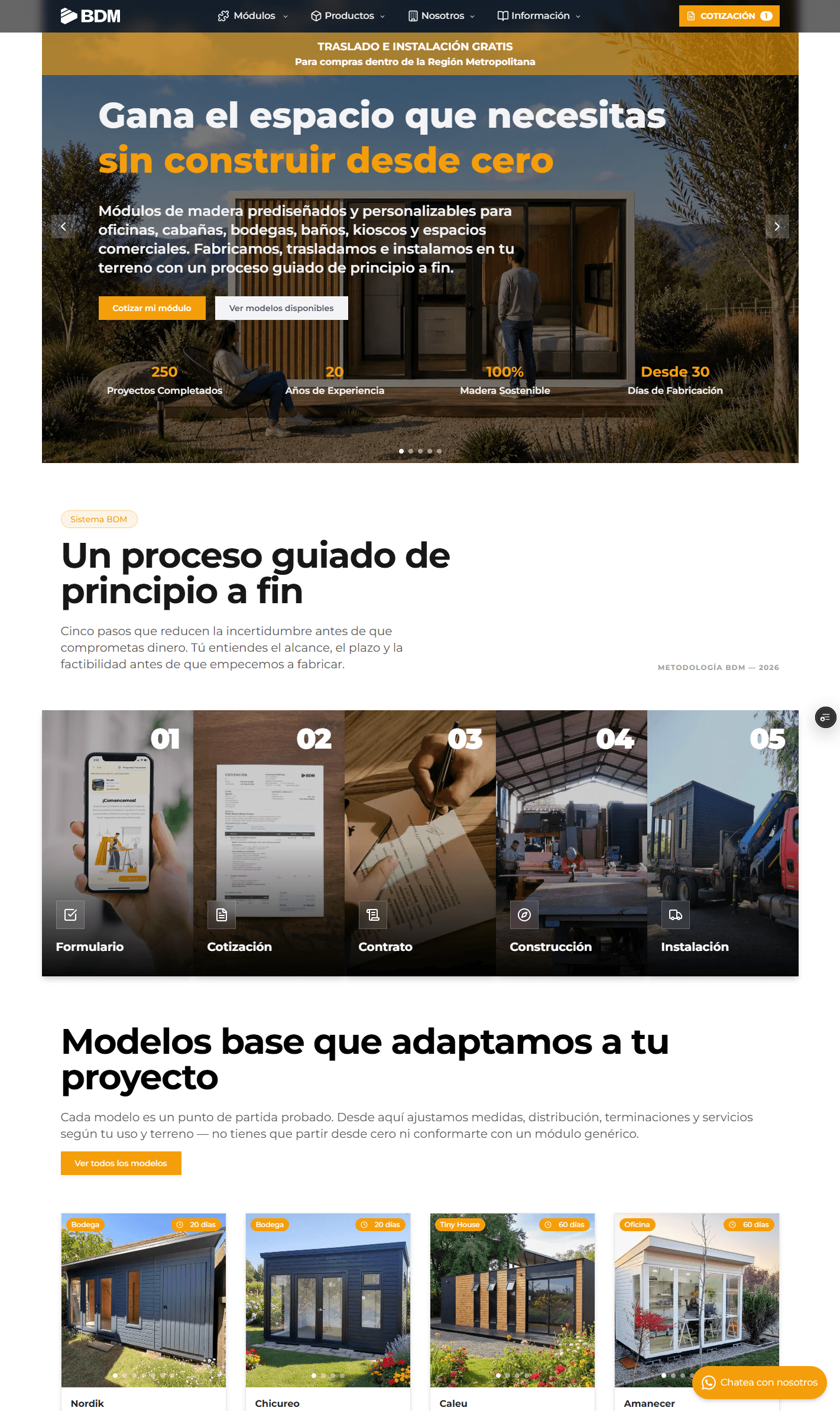 Sitio web de Constructora BDM, constructorabdm.cl